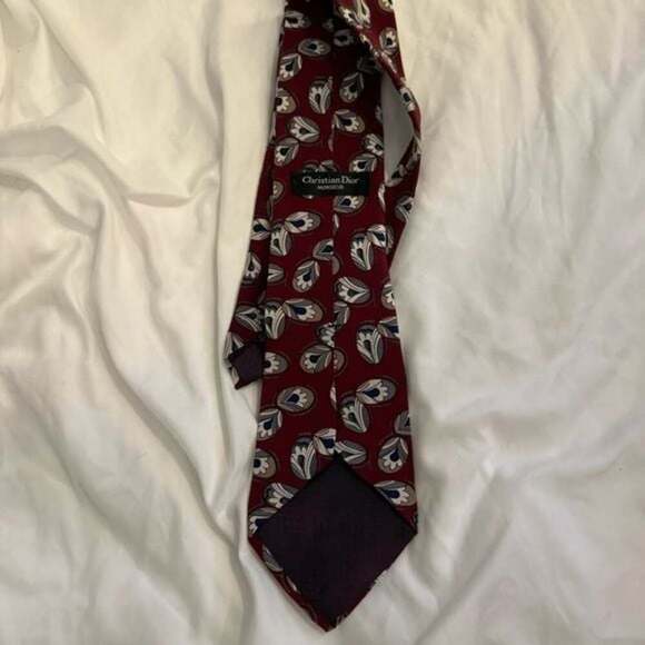 Like New Vintage Christian Dior Monsieur Abstract Print Silk Tie - Picture 2 of 2